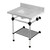 Kingston Brass Templeton 30" Carrara Marble Console Sink with Acrylic Legs and Shelf (8-Inch, 3-Hole), Carrara Marble/Matte Black - KVPB30MASQB0