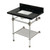 Kingston Brass Templeton 30" Black Granite Console Sink with Acrylic Legs and Shelf (8-Inch, 3-Hole), Black Granite/Brushed Nickel - KVPK30KASQB8