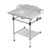 Kingston Brass Pemberton 30" Carrara Marble Console Sink with Acrylic Legs and Shelf (8-Inch, 3-Hole), Marble White/Polished Chrome - LMS30MASQB1