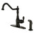 Kingston Brass American Classic Single-Handle Kitchen Faucet with Brass Sprayer, Matte Black - GSY7700ACLSP