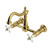 Kingston Brass Heritage Two-Handle Wall Mount Kitchen Faucet, Brushed Brass - KS1267PX