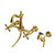 Kingston Brass Heritage Wall Mount Bridge Kitchen Faucet with Brass Sprayer, Brushed Brass - KS2447AXBS