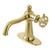 Kingston Brass Wendell Single-Handle Bathroom Faucet with Knurled Handle and Push Pop-Up Drain, Polished Brass - KSD3542RKZ