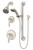 Symmons 9605-PLR-1.5-TRM-STN Origins Shower Faucet with Handle Valve Trim & Diverter Handle Trim & Slide Bar Handshower - Satin Nickel