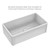 Whitehaus 33" Reversible Single Bowl Fireclay Kitchen Sink with Grid: Three Edge Frame, Plain Front Apron - White - WHRP3318-W