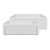 Whitehaus 33" Reversible Single Bowl Fireclay Kitchen Sink with Grid: Three Edge Frame, Plain Front Apron - White - WHRP3318-W