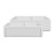 Whitehaus 36" Reversible Double Bowl Fireclay Kitchen Sink with Grid Set: Three Edge Frame, Plain Front Apron - White - WHRPDB3618-W