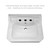 Whitehaus Isabella Collection Traditional Pedestal with Integrated Large Rectangular Bowl, Backsplash, Dual Soap Ledges, Decorative Trim and Overflow - White - B112L-P-3H