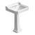 Whitehaus Isabella Collection Traditional Pedestal with Integrated Large Rectangular Bowl, Backsplash, Dual Soap Ledges, Decorative Trim and Overflow - White - B112L-P-3H