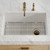 Whitehaus Undermount/Drop-in Fireclay Kitchen Sinks, Stainless Steel Grid Included - White - WHUF3419