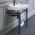 Whitehaus Victoriahaus console with integrated rectangular bowl with single hole drill, Matte Black leg support, interchangable towel bar, backsplash and overflow - WHV024-L33-1H-MB   