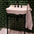 Whitehaus Victoriahaus console with integrated rectangular bowl with widespread hole drill, Matte Black leg support, interchangable towel bar, backsplash and overflow - WHV024-L33-3H-MB        
