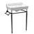 Whitehaus Victoriahaus console with integrated rectangular bowl with widespread hole drill, Matte Black leg support, interchangable towel bar, backsplash and overflow - WHV024-L33-3H-MB        