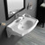 Whitehaus Isabella 40" Rectangular Wall Mount Sink with Integrated Oval Bowl and Ceramic Shelf Supports - White - AR874-MNSLEN-1H