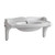 Whitehaus Isabella Collection 40" Rectangular Wall Mount Sink with Integrated Oval Bowl and Ceramic Shelf Supports - White - AR874-MNSLEN-1H