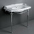 Whitehaus Britannia Large Rectangular Sink Console with Front Towel Bar and Single Faucet Hole Drill - White/Chrome - B-AR864-ARCG1