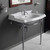 Whitehaus Britannia Large Rectangular Sink Console with Front Towel Bar and Single Faucet Hole Drill - White/Chrome - B-AR864-ARCG1