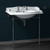 Whitehaus Britannia Large Rectangular Sink Console with Front Towel Bar and Widespread Faucet Hole Drill - White/Chrome - B-AR864-ARCG1-3