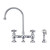 Whitehaus Vintage III Plus Bridge Faucet with Long Gooseneck Swivel Spout, Cross Handles and Solid Brass Side Spray - Polished Chrome - WHKBTCR3-9101-NT-C
