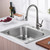 Oakland 25" x 22" x 8" Drop-In Top Mount Stainless Steel Single Bowl Kitchen Sink, 3 holes - KST25228-3
