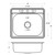 Oakland 25" x 22" x 8" Drop-In Top Mount Stainless Steel Single Bowl Kitchen Sink, 3 holes - KST25228-3