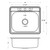 Oakland 25" x 22" x 9" Drop-In Top Mount Stainless Steel Single Bowl Kitchen Sink, 3 holes - KST25229T-3