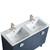 Fine Fixtures Venezian Vanity Cabinet 48" Wide - Navy Blue With Satin Nickel Handle - VN48NB