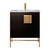 Fine Fixtures Shawbridge Vanity Cabinet 30" Wide - Black Oak Straight Grain With Satin Brass Hardware - SH30BL