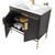 Fine Fixtures Shawbridge Vanity Cabinet 30" Wide - Black Oak Straight Grain With Satin Brass Hardware - SH30BL