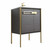 Fine Fixtures Oakville Vanity Cabinet 24 Inch - Black Coal Oak With Satin Brass Hardware - OK24BC