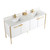 Fine Fixtures Oakville Vanity Cabinet 72" - Matte White With Satin Brass Hardware - OK72WH
