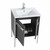 Fine Fixtures Oakville Vanity Cabinet 24 Inch - Onix Grey With Polished Chrome Hardware - OK24OG