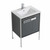 Fine Fixtures Oakville Vanity Cabinet 24 Inch - Onix Grey With Polished Chrome Hardware - OK24OG
