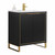 Fine Fixtures Opulence Vanity Cabinet 30 Inch Wide - Matte Black With Satin Brass Hardware - OL30BL