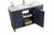 Fine Fixtures Opulence Vanity Cabinet 48" Wide - Navy Blue With Satin Brass Hardware - OL48NB