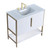 Fine Fixtures Serenity Vanity Cabinet 36" x 18" - Matte White With Satin Brass Hardware - SE36WH