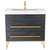 Fine Fixtures Concordia Vanity Cabinet 36" Wide - Black Marble With Satin Brass Hardware - CA36BM