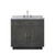 Lexora Abbey 36 inch W Black Oak Vanity Cabinet, Carrara Marble Top, and Faucet Set - LVA36SJ101