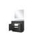 Lexora Abbey 36 inch W Black Oak Vanity Cabinet Carrara Marble Countertop and 34 in Mirror - LVA36SJ110