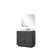 Lexora Abbey 36 inch W Black Oak Vanity Cabinet White Quartz Countertop, 34 in Mirror and Faucet Set - LVA36SJ211