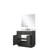Lexora Abbey 36 inch W Black Oak Vanity Cabinet White Quartz Countertop, 34 in Mirror and Faucet Set - LVA36SJ211