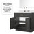 Lexora Abbey 36 inch W Black Oak Vanity Cabinet White Quartz Countertop, 34 in Mirror and Faucet Set - LVA36SJ211