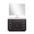 Lexora Abbey 48 inch W Black Oak Vanity Cabinet, White Quartz Top, Faucet Set, and 46 in Mirror - LVA48SJ211