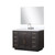 Lexora Abbey 48 inch W Black Oak Vanity Cabinet, White Quartz Top, Faucet Set, and 46 in Mirror - LVA48SJ211
