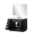 Lexora Abbey 48 inch W Black Oak Vanity Cabinet, White Quartz Top, Faucet Set, and 46 in Mirror - LVA48SJ211