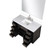 Lexora Abbey 48 inch W Black Oak Vanity Cabinet, White Quartz Top, Faucet Set, and 46 in Mirror - LVA48SJ211