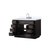 Lexora Abbey 48 inch W Black Oak Vanity Cabinet, Cultured Marble Top, and Faucet Set - LVA48SJ301
