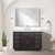 Lexora Abbey 48 inch W Black Oak Vanity Cabinet, Cultured Marble Top, Faucet Set, and 46 in Mirror - LVA48SJ311