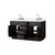 Lexora Abbey 60 inch W Black Oak Double Sink Vanity Cabinet, White Quartz Top, and Faucet Set - LVA60DJ201