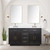 Lexora Abbey 60 inch W Black Oak Double Sink Vanity Cabinet, White Quartz Top, and Faucet Set - LVA60DJ201